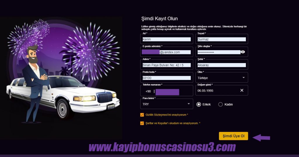 Discount Casino Kayıt Formu
